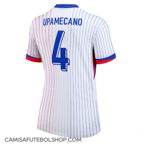 Camisa de time de futebol França Dayot Upamecano #4 Replicas 2º Equipamento Feminina Europeu 2024 Manga Curta